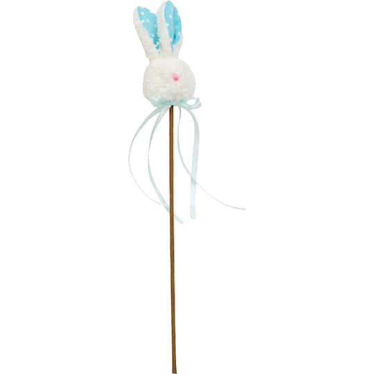 Worth Imports Bunnies & Blooms 17" Fluffy Bunny Head with Ears on Stem, 6ct.